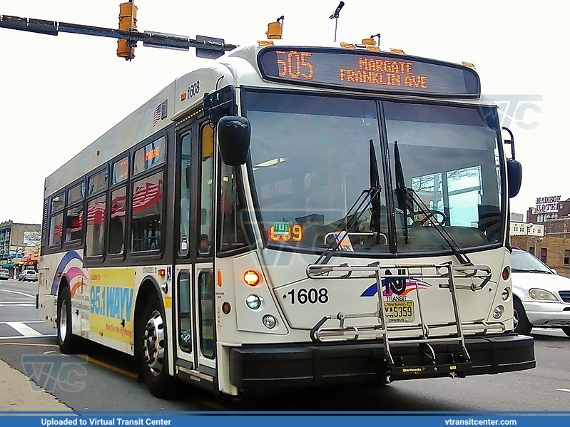 NJ Transit 1608 on route 505
505 to Margate, Franklin Avenue
North American Bus Industries (NABI) 31LFW
May 7th, 2014
Keywords: NJT;NABI 31LFW