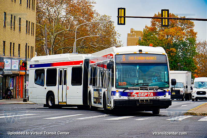SEPTA 7306 on Route 6
Route 6 to Cheltenham-Ogontz
NovaBus LFS Artic
Keywords: SEPTA Bus;NovaBus LFS Artic;SEPTA Route 6