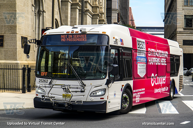 NJ Transit 25262
NOT IN SERVICE
NO PASSENGERS
Keywords: NJ Transit;New Flyer XD40