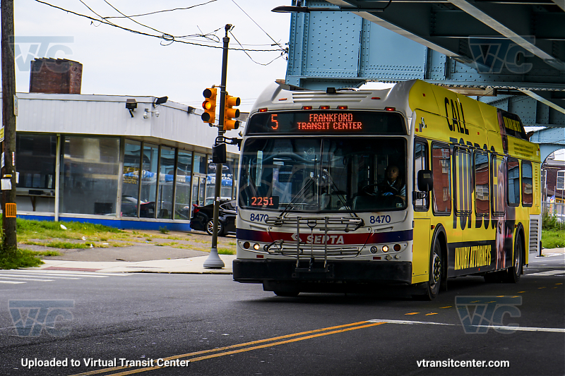 SEPTA 8470 on Route 5
Route 5 to Frankford Transit Center

Detoured via Kensington Avenue
Keywords: SEPTA Bus;New Flyer Restyled;New Flyer DE40LFR