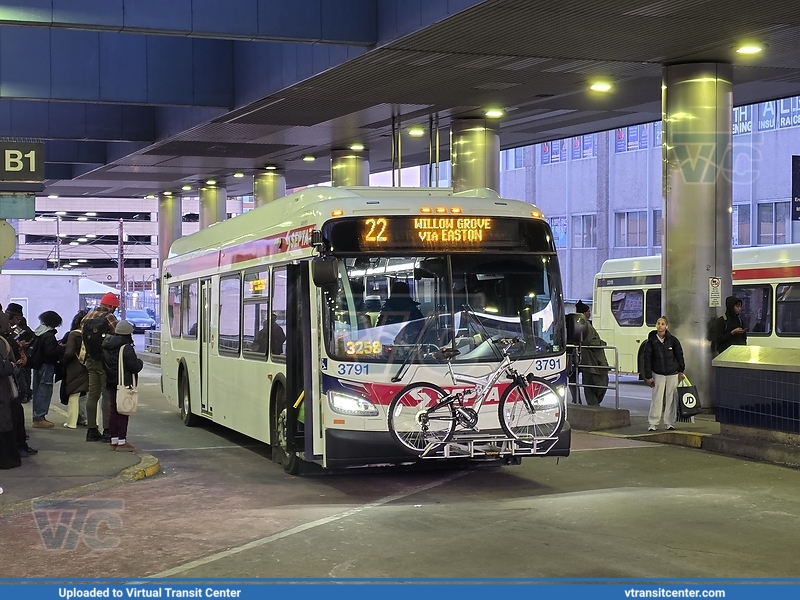 SEPTA 3791 on Route 22
Route 22 Willow Grove via Easton
New Flyer XDE40
Keywords: SEPTA;XDE40