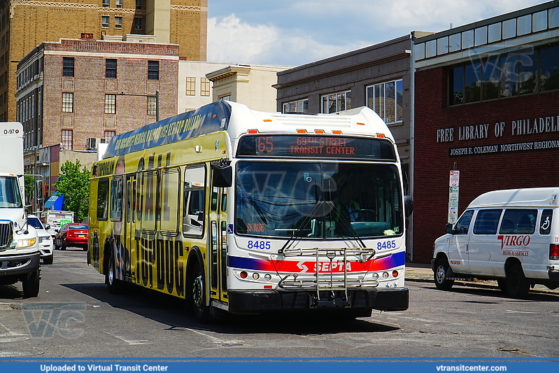SEPTA 8485 on Route 65
Route 65 to 69th Street Transit Center
New Flyer DE40LFR
Keywords: SEPTA;DE40LFR