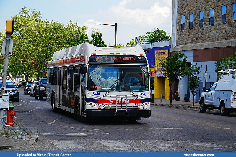 SEPTA 8414 on Route 41
Route 41 to Chelten-Wissahickon
New Flyer DE40LFR
Keywords: SEPTA;DE40LFR