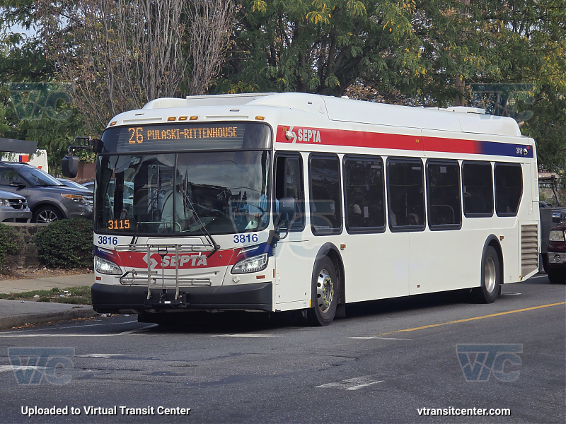 SEPTA 3810 on Route 26
Route 26 to Chelten Avenue Station
Keywords: SEPTA Bus;New Flyer XDE40