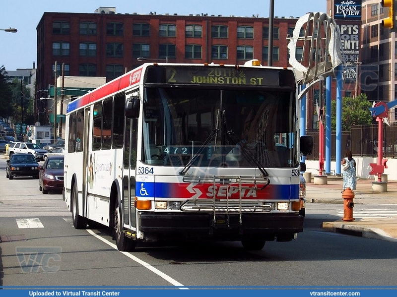 SEPTA 5364 on Route 2
Route 2 to 20th & Johnston St
NABI 416.08TA
September 6th 2011
Keywords: SEPTA;NABI416