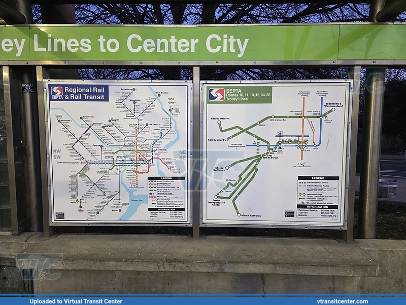 SEPTA Metro 40th Street Portal (Eastbound Map)
40th St. Portal, Philadelphia, PA

