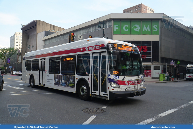 SEPTA 3659 on route 38
Route 38 to Wissahickon Transit Center
New Flyer XDE40
Keywords: SEPTA;XDE40