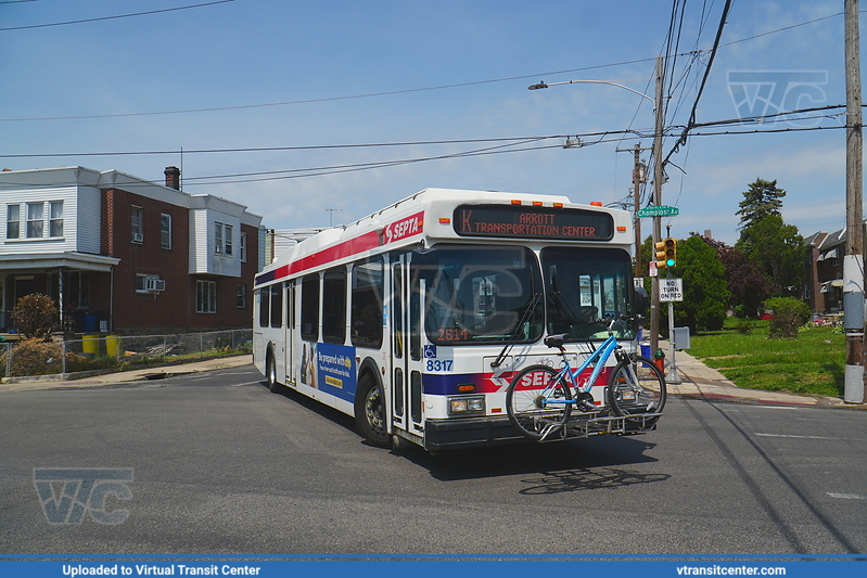 SEPTA 8317 on Route K
Route K to Arrott Transportation Center
New Flyer DE40LF
Keywords: SEPTA;DE40LF