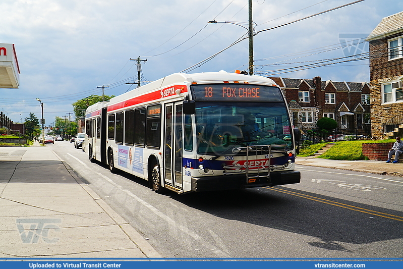 SEPTA 7426 on Route 18
Route 18 to Fox Chase
NovaBus LFS Artic
Keywords: SEPTA;NovaLFSA