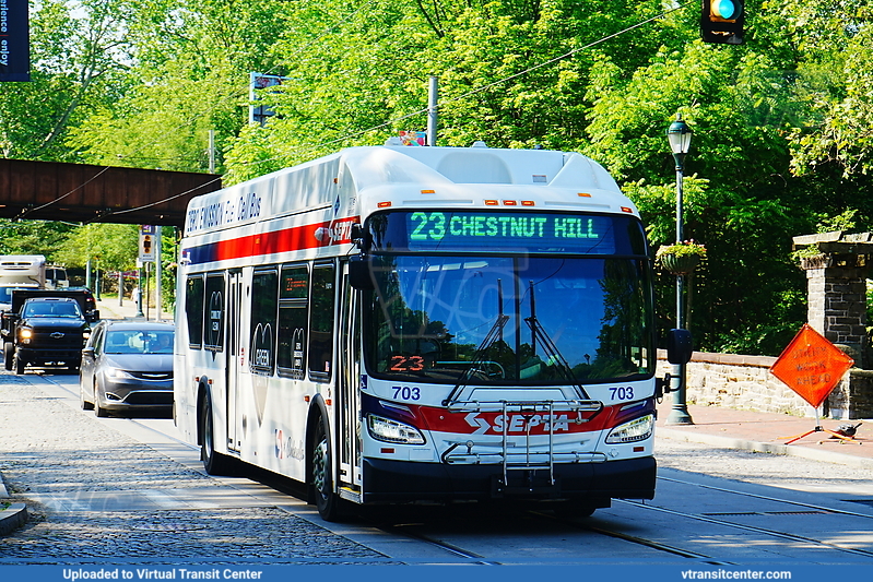 SEPTA XHE40 703 on Route 23
Route 23 to Chestnut Hill
New Flyer XHE40
Keywords: SEPTA;XHE40
