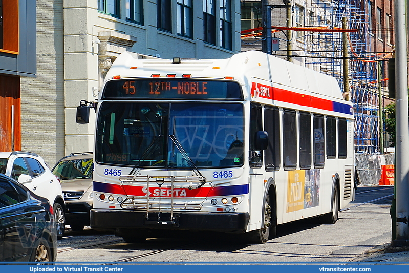 SEPTA 8465 on Route 45
Route 45 to 12th-Noble
New Flyer DE40LFR

