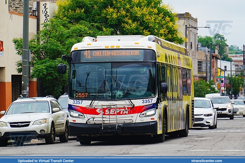 SEPTA 3357 on Route 41
Route 51 to Chelten-Wissahickon (former Route J)
New Flyer XDE40
