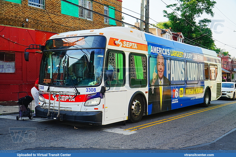 SEPTA 3308 on Route 51
Route 51 to Plymouth Meeting Mall (former Route L)
New Flyer XDE40
