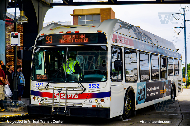 SEPTA 8532 on Route 93
Route 93 to Norristown Transit Center
Keywords: SEPTA Bus;New Flyer XDE40