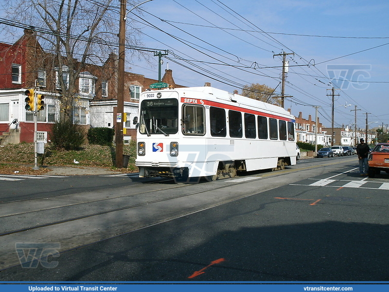 SEPTA Trolley K-Car 9022 on Route 36
Route 36 Eastwick via Elmwood
Kawasaki Series 9000 LRV
November 22nd, 2010
Back when the K-Cars had roll signs
Keywords: SEPTATrolley;Kawasaki