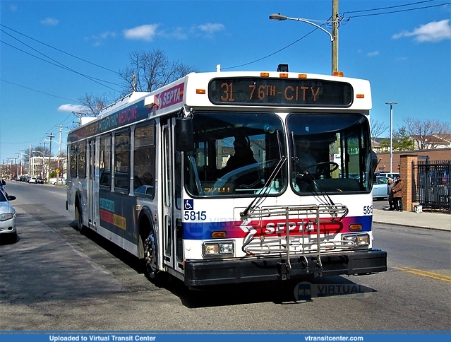 SEPTA 5815 on route 31
To 76th-City
New Flyer D40LF
46th and Market Streets
