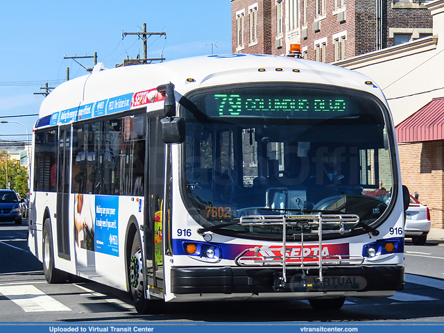 SEPTA 916 on route 79
Route 79 to Columbus Boulevard
Proterra Catalyst BE40
Snyder Avenue and Broad Street, Philadelphia, PA
Keywords: SEPTA;Proterra Catalyst BE40