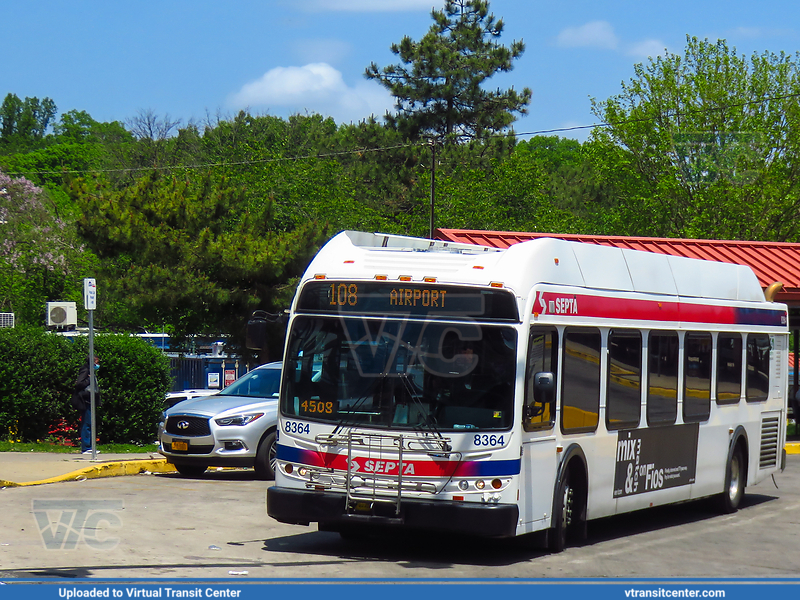 SEPTA 8364 on route 108
Route 108 to Philadelphia International Airport
New Flyer DE40LFR
69th Street Transportation Center (South Terminal), Upper Darby, PA
Keywords: SEPTA;New Flyer DE40LFR