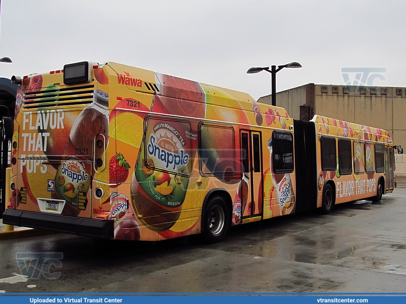 SEPTA 7321
NovaBus LFS Articulated HEV
23rd-Venango Loop, Philadelphia, PA

