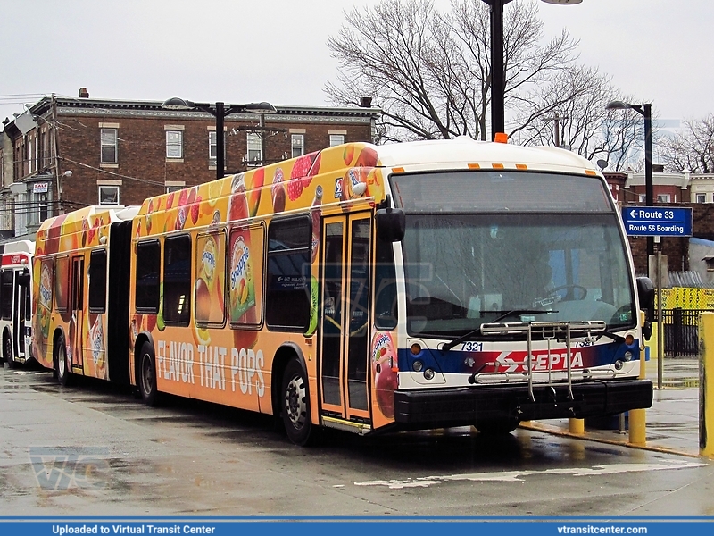 SEPTA 7321
NovaBus LFS Articulated HEV
23rd-Venango Loop, Philadelphia, PA

