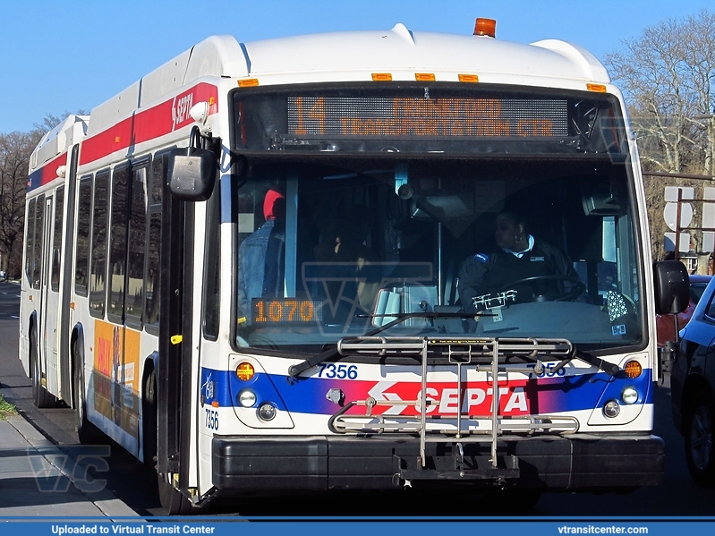 SEPTA 7356 on route 14
Route 14 to Frankford Transportation Center
NovaBus LFS Articulated
Keywords: NovaBus;LFS;Articulated