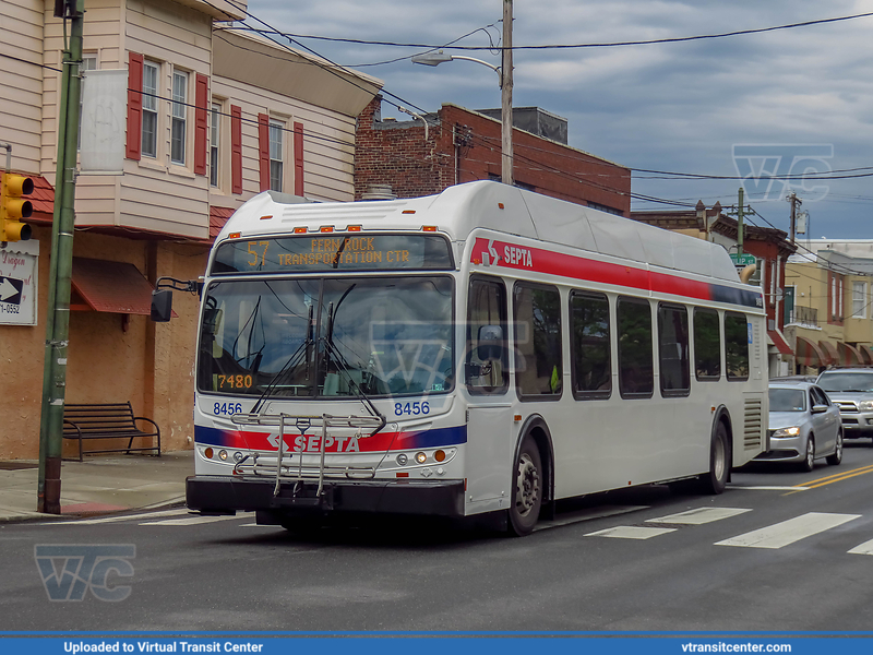 SEPTA 8456 on route 57
57 to Fern Rock Transportation Center
New Flyer DE40LFR
Snyder Avenue and 3rd Street, Philadelphia, PA
Keywords: New Flyer;DE40LFR;Restyled