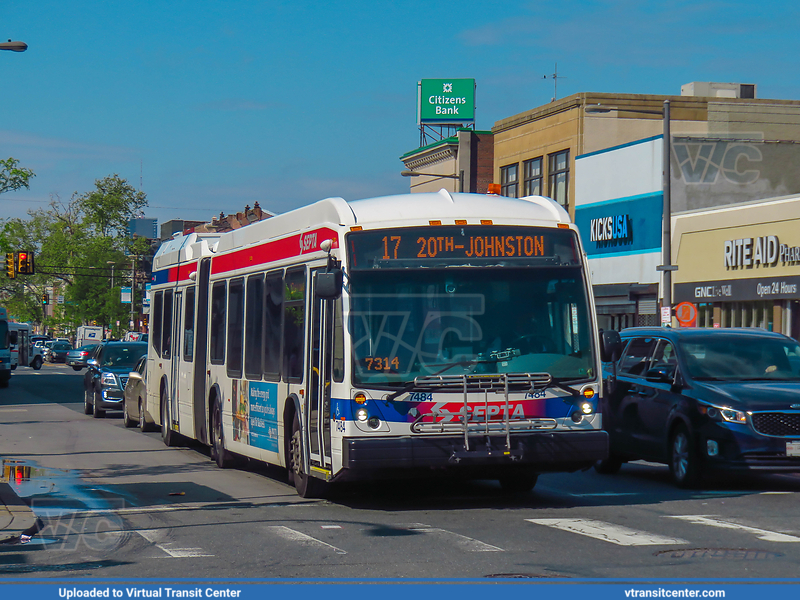 SEPTA 7484 on route 17
17 to 20th-Johnston
NovaBus LFS Articulated
Broad Street and Snyder Avenue, Philadelphia, PA
Keywords: SEPTA;NovaBus;LFSA