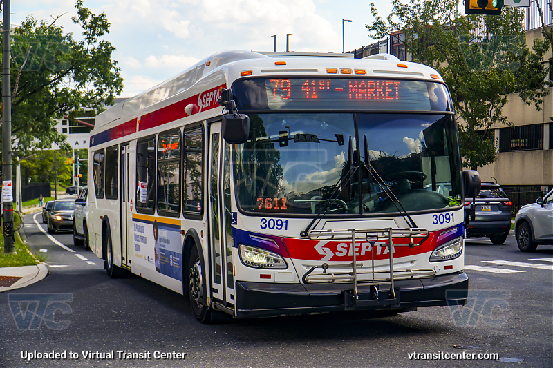 SEPTA 3091 on Route 79
Route 79 to 41st-Market
Keywords: SEPTA Bus;New Flyer XDE40