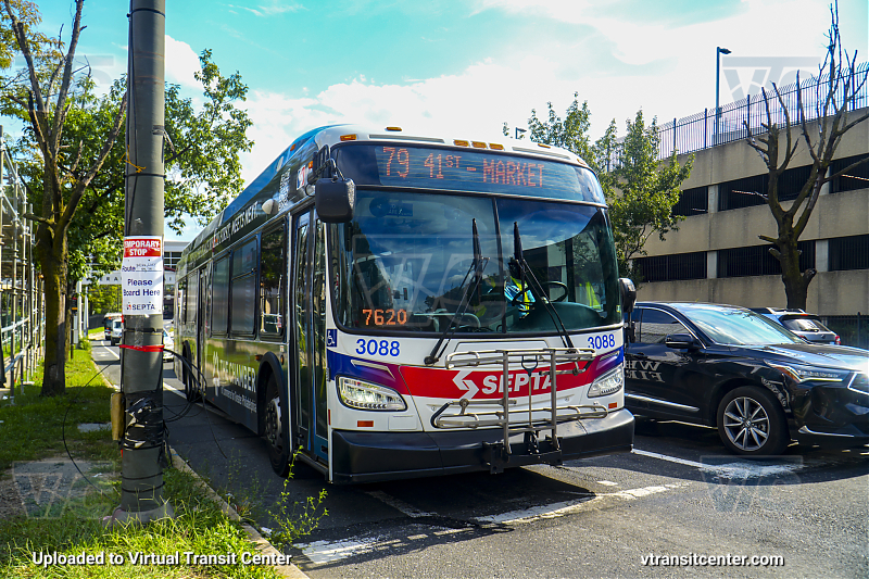 SEPTA 3088 on Route 79
Route 79 to 41st-Market
Keywords: SEPTA Bus;New Flyer XDE40