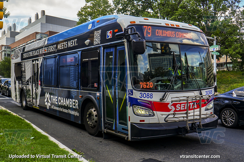 SEPTA 3088 on Route 79
Route 79 to Columbus Commons
Keywords: SEPTA Bus;New Flyer XDE40