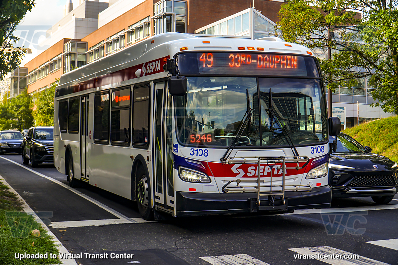SEPTA 3106 on Route 49
Route 49 to 33rd-Dauphin
Keywords: SEPTA Bus;New Flyer XDE40