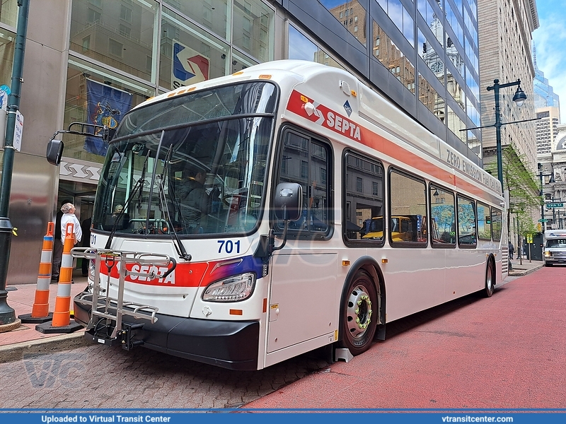 SEPTA XHE40 701 Hydrogen Fuel Cell Bus
Not in Service
New Flyer XHE40
