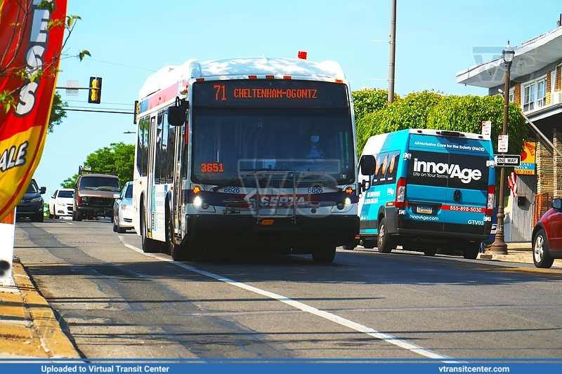 SEPTA 8626 on Route 71
Route 71 to Cheltenham-Ogontz
NovaBus LFS
Keywords: SEPTA;NovaLFS