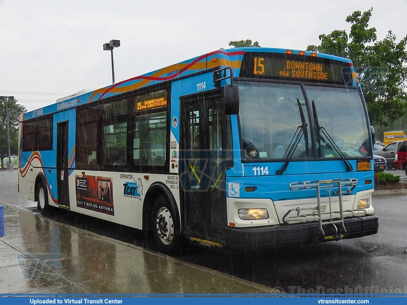 Tompkins Consolidated Area Transit - TCAT 1114 on route 15
15 to Downtown via Southiside "Southside Shopper"
Orion VII 3G
Ithaca Walmart (SW Shopping Plaza), Ithaca, NY

Keywords: Tompkins TCAT;Orion VII 3G;Orion VII NG;Orion VII