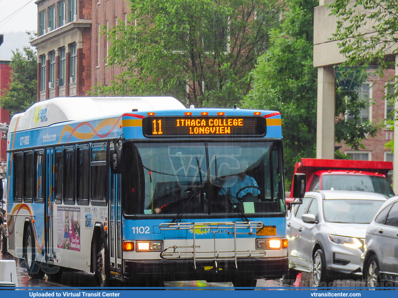 Tompkins Consolidated Area Transit - TCAT 1102 on route 11
11 to Ithaca College, Longview, South Hill Business Park
Gillig Low Floor HEV
Ithaca Commons - Green Street, Ithaca, NY

Keywords: TCAT;GilligLF