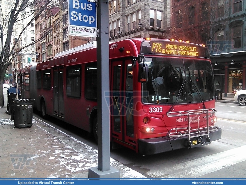 Pittsburgh Regional Transit 3309 on route P76
P76 to North Versatilles and Olympia Park and Rides
New Flyer D60LFR
Seventh Street and Liberty Avenue, Pittsburgh, PA
November 28th, 2014
Keywords: PRT;D60LFR