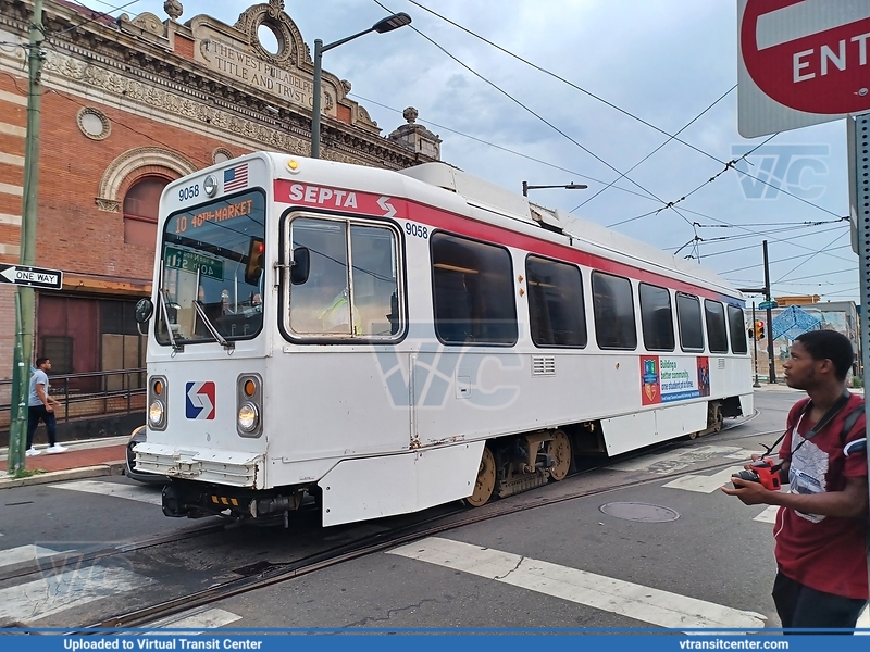 SEPTA Trolley K-Car 9058 on route 10
10 to 13th-Market
Kawasaki Series 9000 LRV
