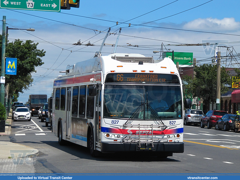 SEPTA 827 on route 66
66 to Frankford Transportation Center
New Flyer E40LFR
July 26th, 2017
Keywords: SEPTAE40LFR