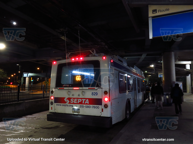 SEPTA 829 on Route 66
Rear view
Keywords: SEPTA Bus;New Flyer E40LFR