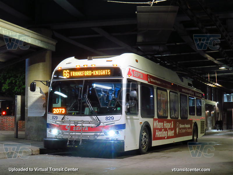 SEPTA 829 on Route 66
Route 66 to Frankford-Knights
Keywords: SEPTA Bus;New Flyer E40LFR
