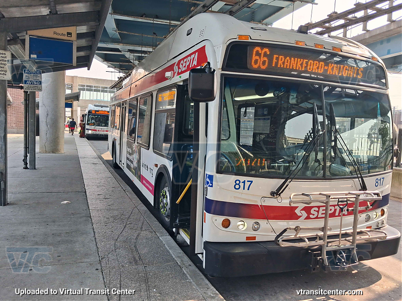 SEPTA 817 on Route 66
Route 66 to Frankford-Knights
Keywords: SEPTA Bus;New Flyer E40LFR