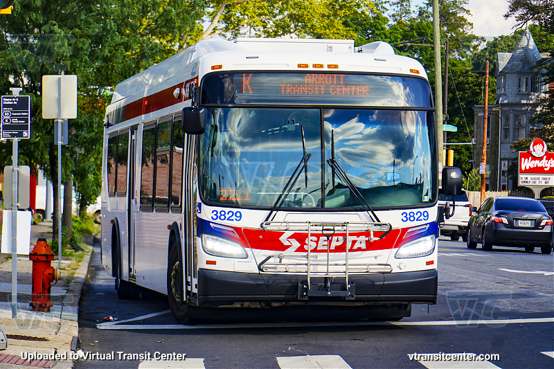 SEPTA 3829 on Route K
Route K to Arrott Transit Center
Keywords: SEPTA Bus;New Flyer XDE40;Route K