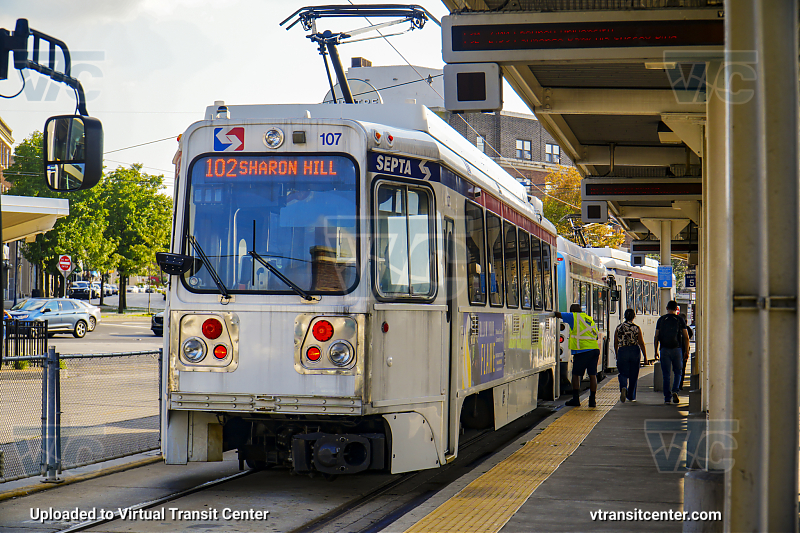 SEPTA Trolley K-Car 107 on Route D2
Route D2, 102 to Sharon Hill
