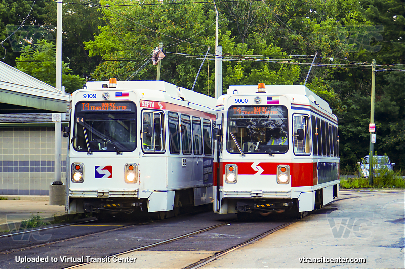 SEPTA Trolley K-Car 9000 and 9109 on Route T4
Route T4 to Darby Transit Center
Keywords: SEPTA Trolley;Kawasaki LRV