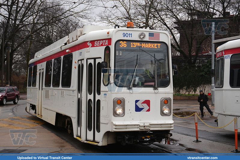 SEPTA 9011 on route 36
36 Trolley to 13th-Market
40th Street Portal
Kawasaki Series 9000 LRV
Keywords: SEPTATrolley;Kawasaki