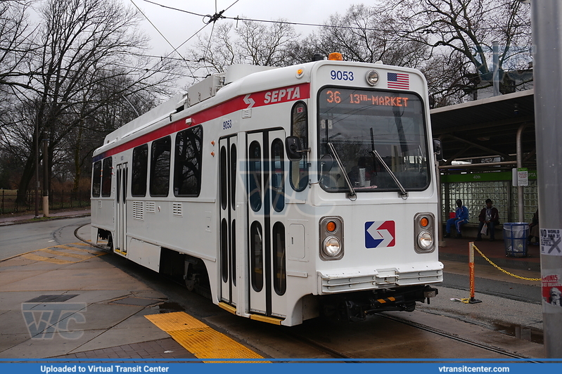 SEPTA Trolley K-Car 9053 on route 36
36 Trolley to 13th-Market
Kawasaki Series 9000 LRV
Keywords: SEPTATrolley;Kawasaki