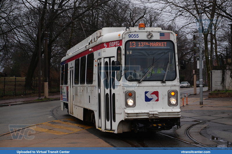 SEPTA 9055 on route 13
36 Trolley to 13th-Market
40th Street Portal
Kawasaki Series 9000 LRV
Keywords: SEPTATrolley;Kawasaki