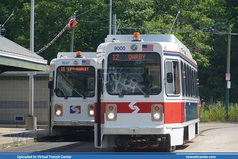 SEPTA Trolley K-Car 9000 with Retro Livery on Friends of Philadelphia Trolleys Charter and 9027 rt 11
Signed up as 12 Darby
Kawasaki Series 9000 LRV
Keywords: SEPTATrolley;Kawasaki