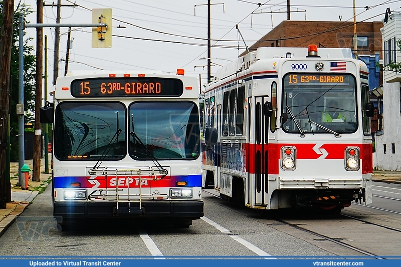 SEPTA Trolley K-Car 9000 with Retro Livery on Friends of Philadelphia Trolleys Charter
With Ex-SEPTA D40LF
Signed up as Route G1/15 to 63rd-Girard
Friends of Philadelphia Trolleys
2025 Fathers Day Charter
