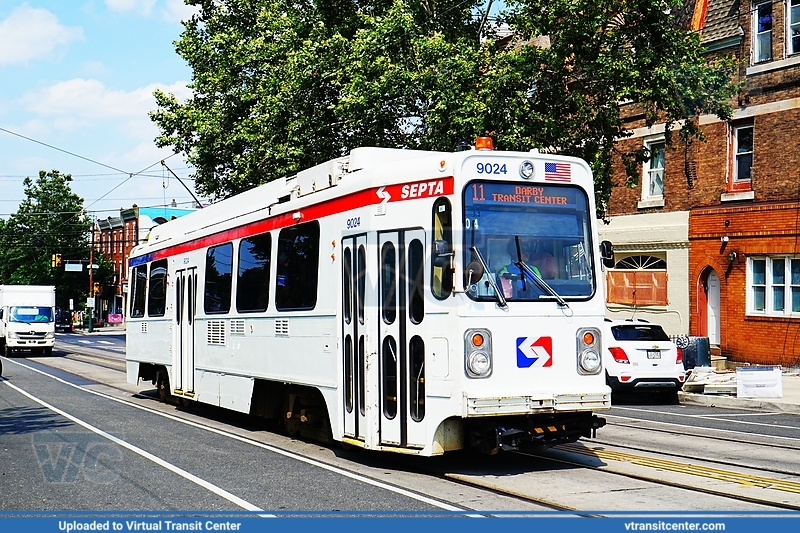 SEPTA Trolley K-car 9024 on Route 11
Route T4 to Darby Transit Center (Former Route 11)
Kawasaki LRV
